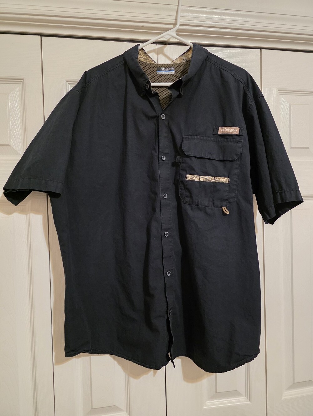 Men's XXL PHG Sharptail Short Sleeve Shirt Black Camo Fishing Hunting Outdoors
